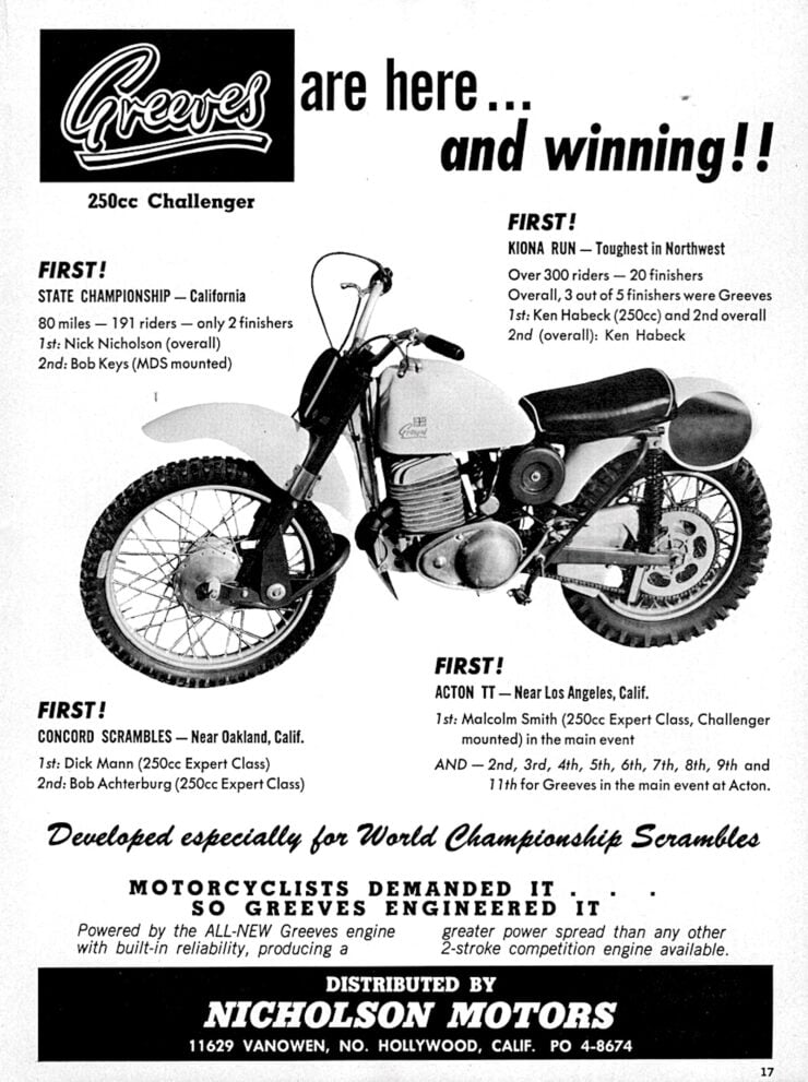 Greeves Motorcycles Vintage Ad 2