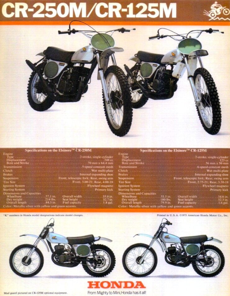 Honda CR250 Specifications