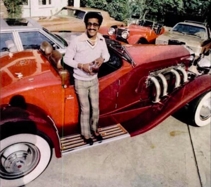 Sammy Davis Jr with his car collection