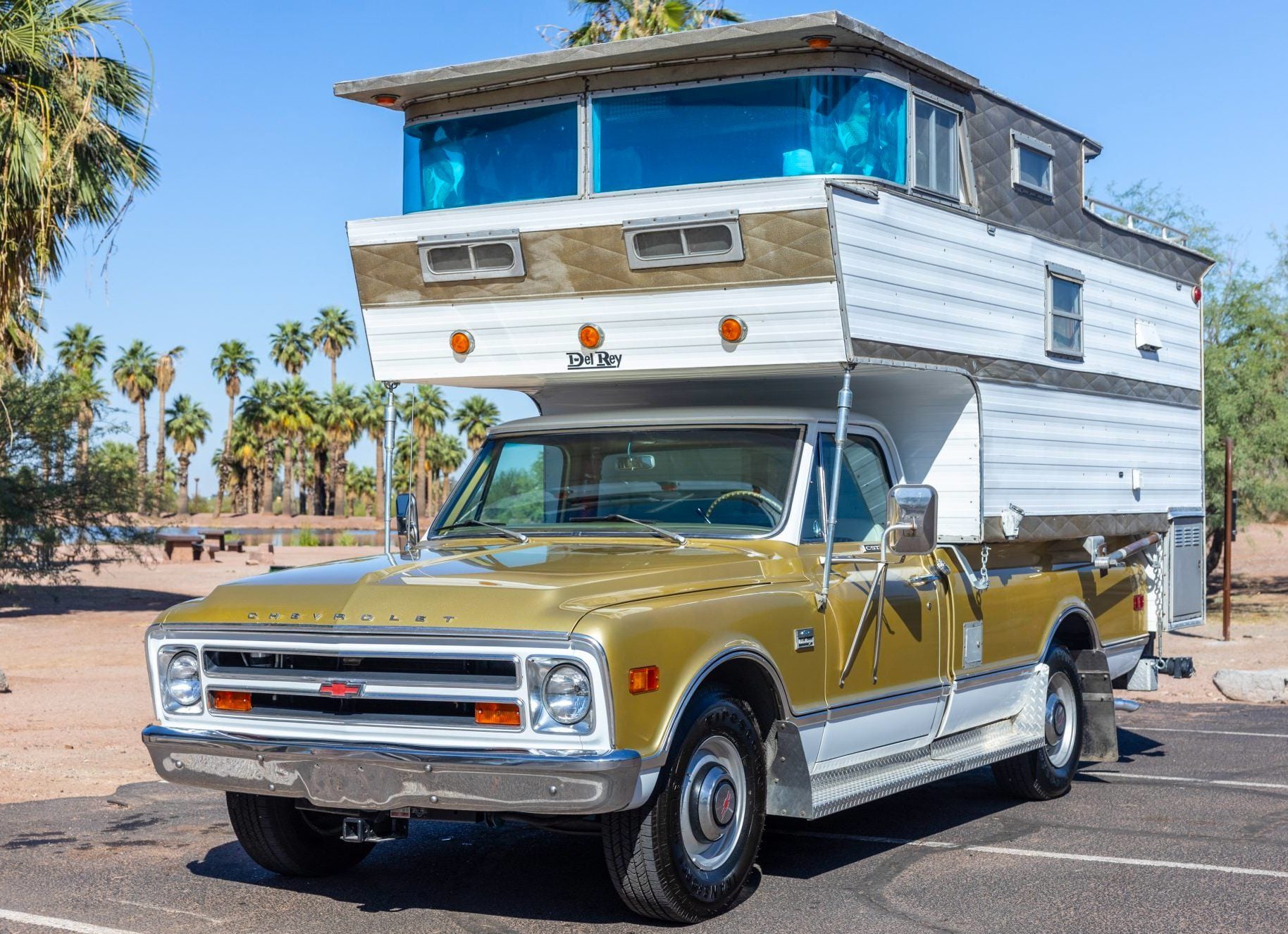 Retro Home-On-Wheels: A 1968 Chevrolet C20 + Sky Lounge Camper