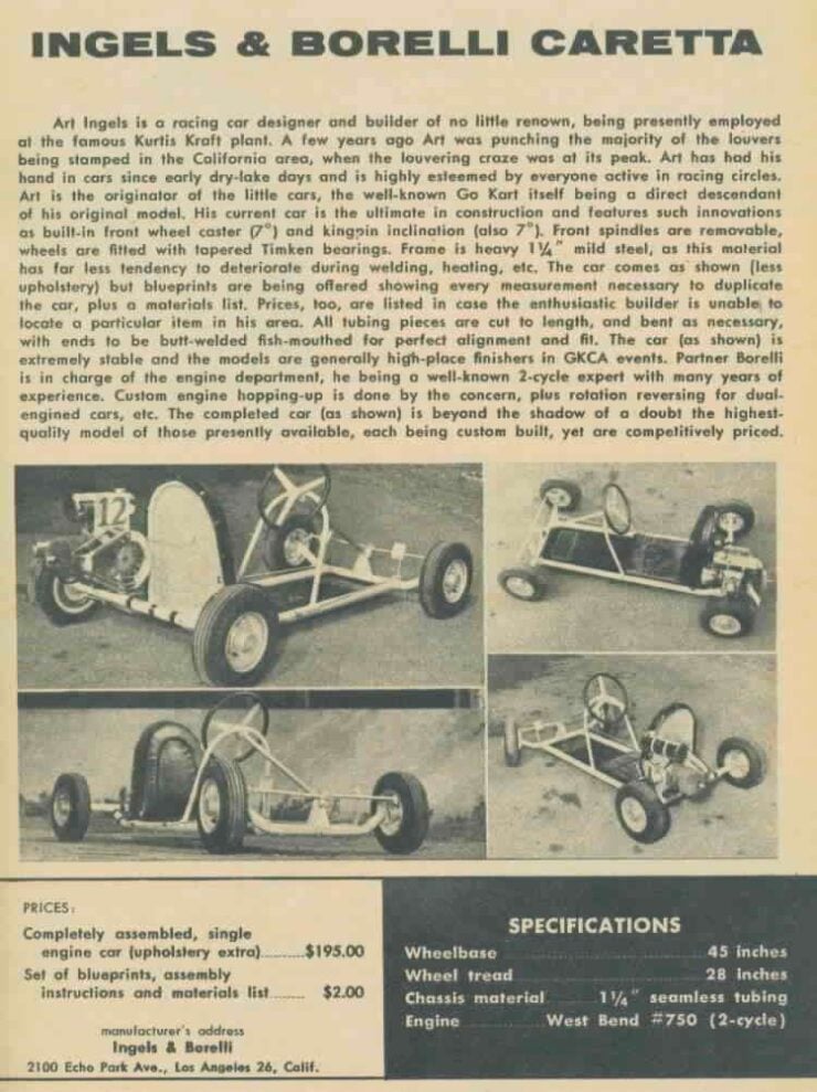 Ingels-Borelli Caretta Go Kart Vintage Ad 2