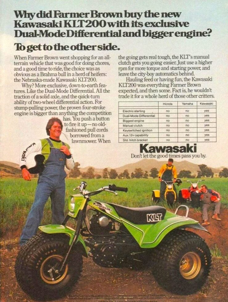 Kawasaki KLT200 Vintage Ad