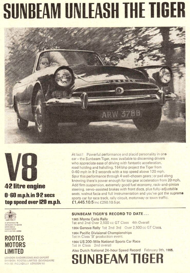 Sunbeam Tiger Vintage Ad 2