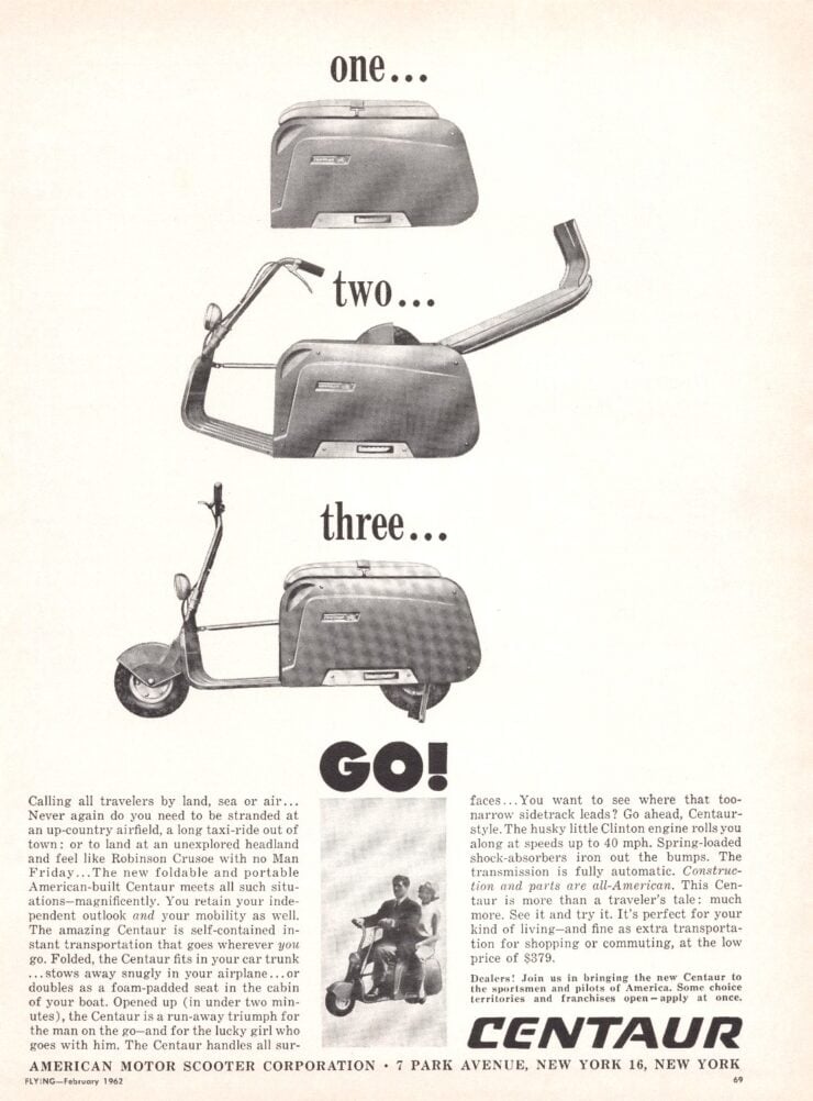 Centaur Folding Scooter Vintage Ad