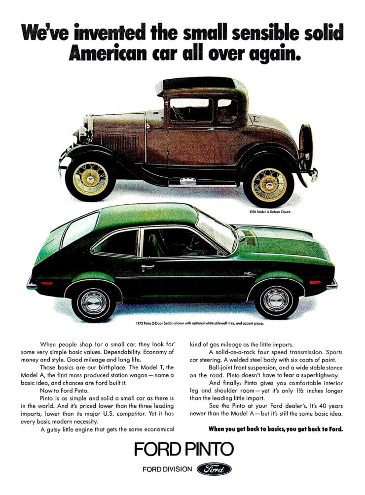 Ford Pinto Vintage Ad