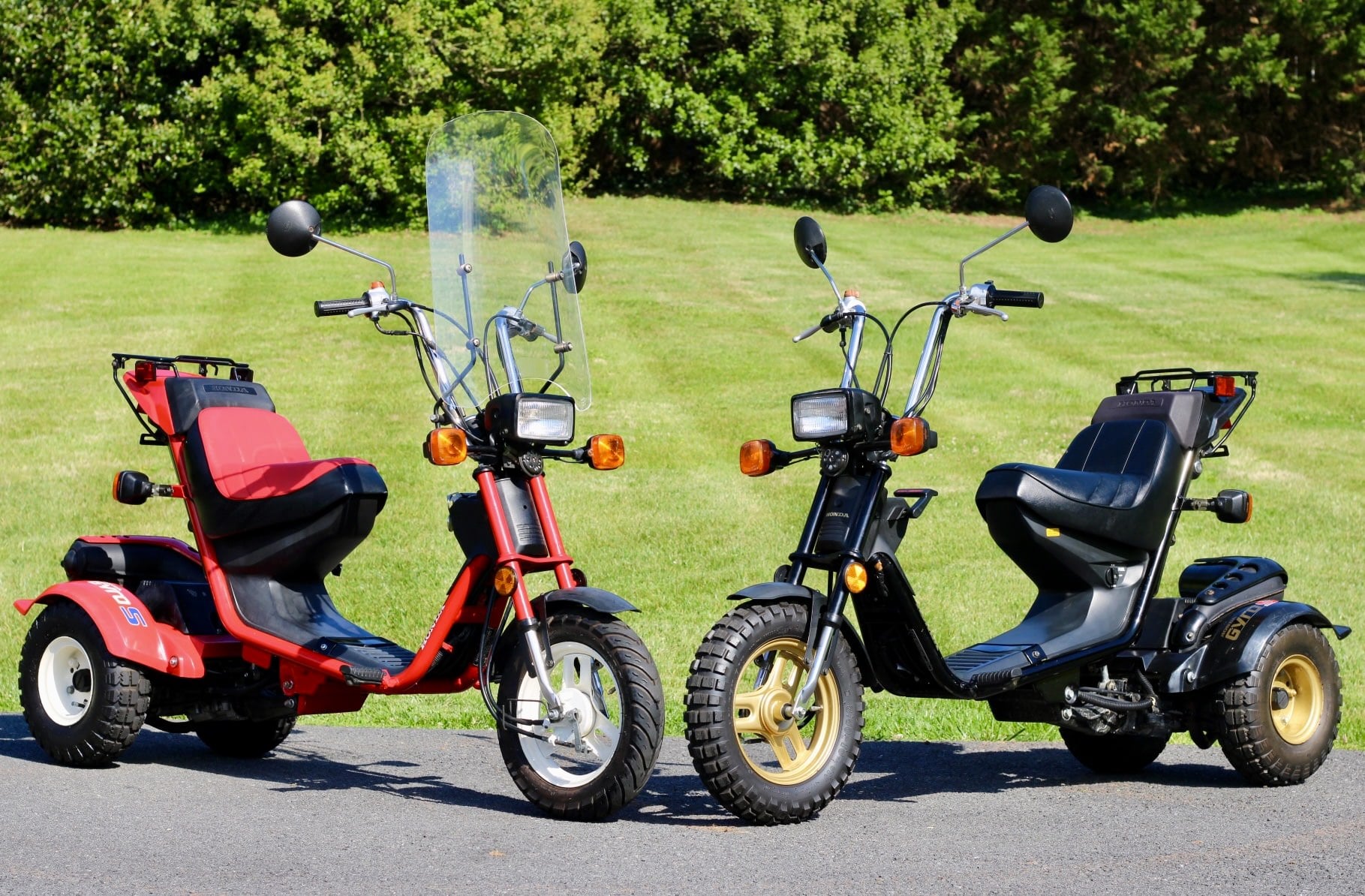 For Sale As A Pair: A Set Of Retro 1980s Honda Gyro S Scooters