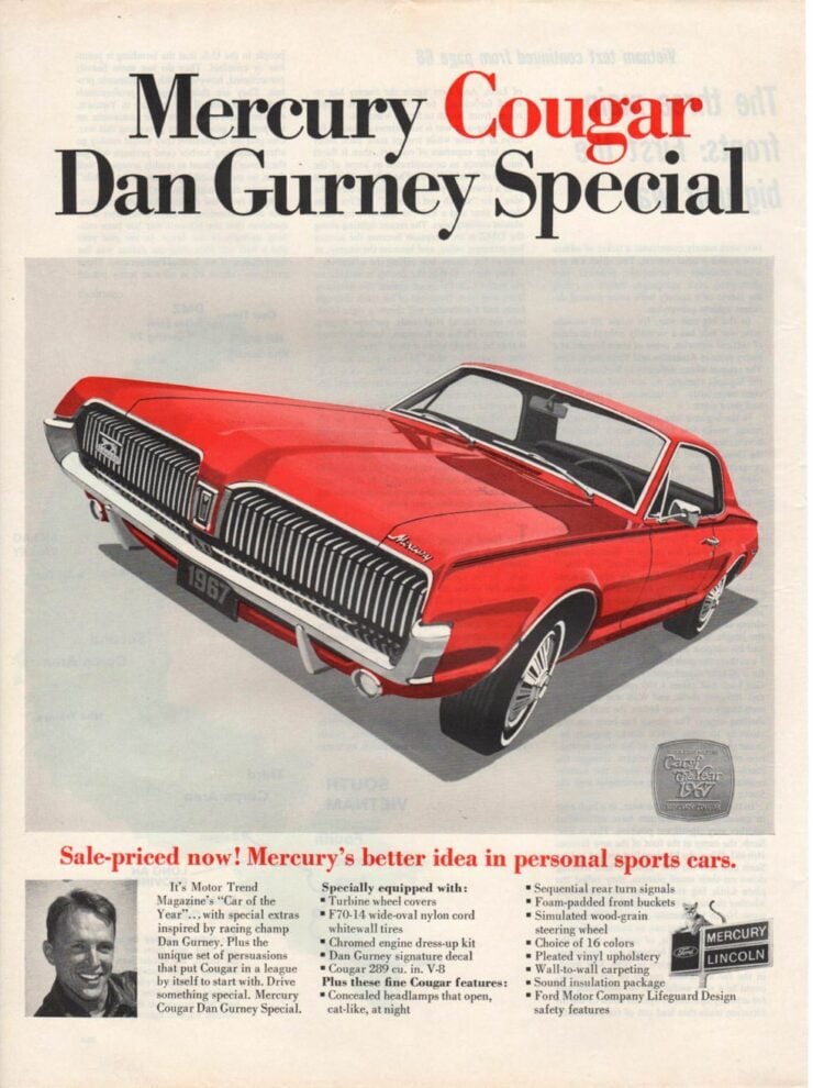 Mercury Cougar Dan Gurney Special Ad