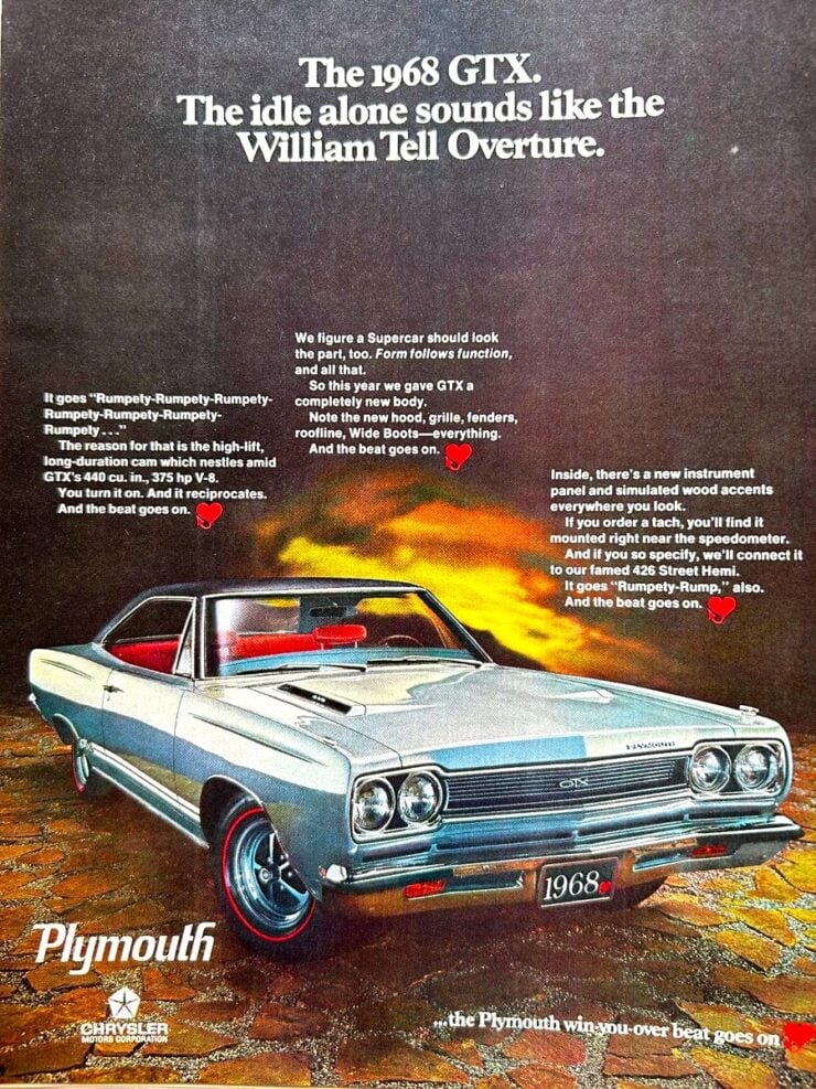 1968 Plymouth Hemi GTX Vintage Ad