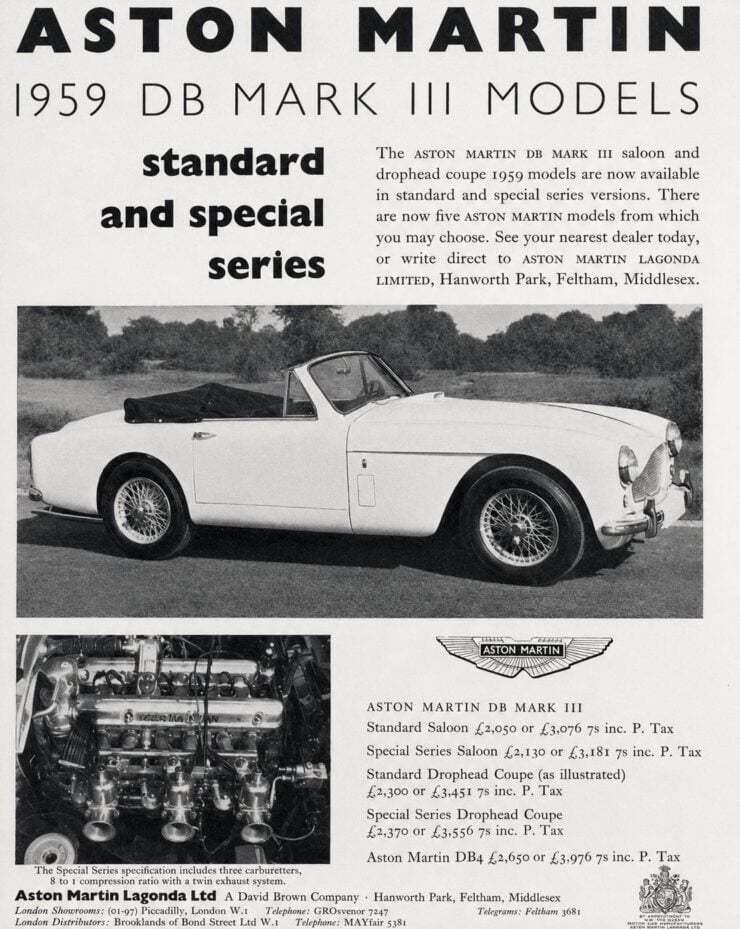 Aston Martin DB Mark III Vintage Ad
