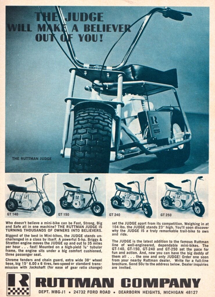 Ruttman Minibikes Vintage Ad 1