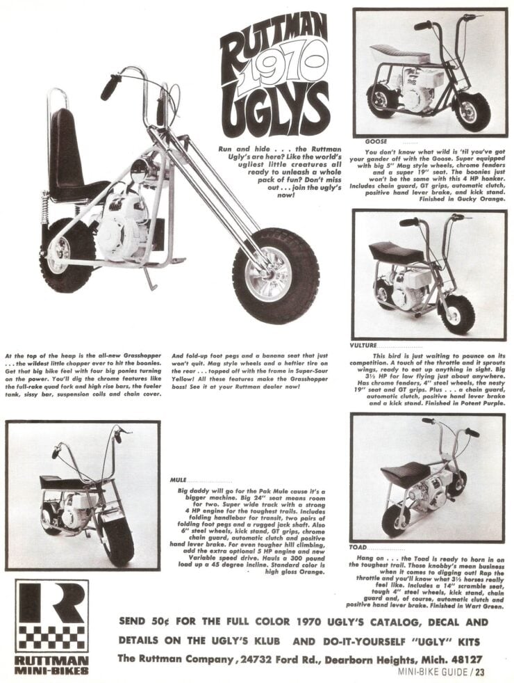 Ruttman Minibikes Vintage Ad