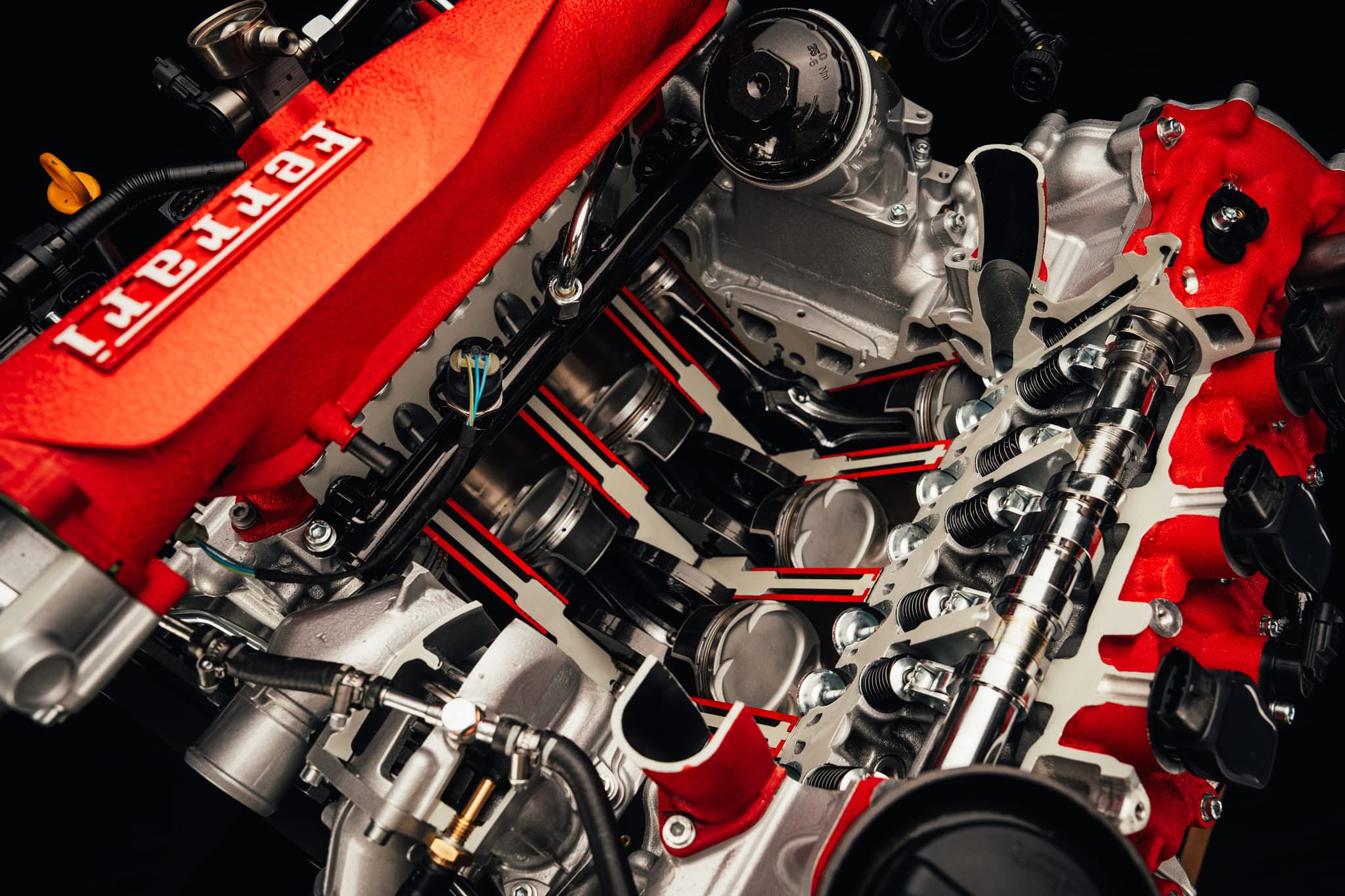 A Phenomenal Ferrari F154 Cutaway Engine You Can Watch In Motion