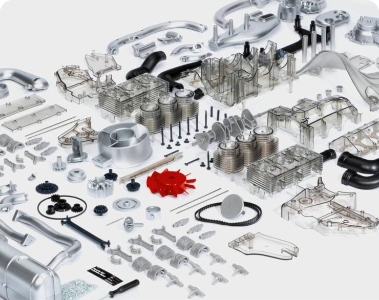 Porsche 911 Turbo Model Engine Kit 2