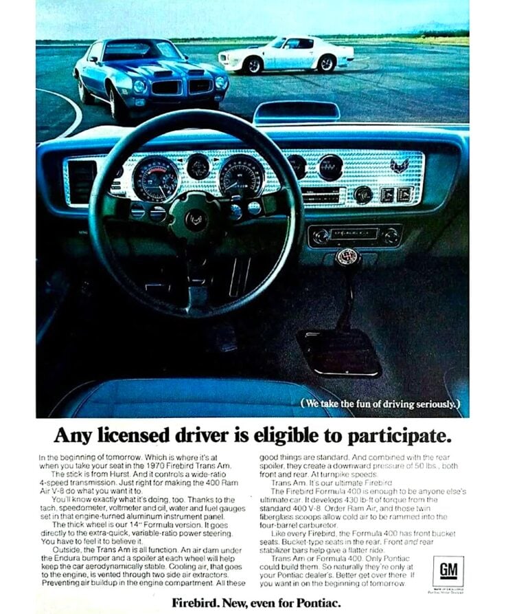 1970 Pontiac Trans Am Ad