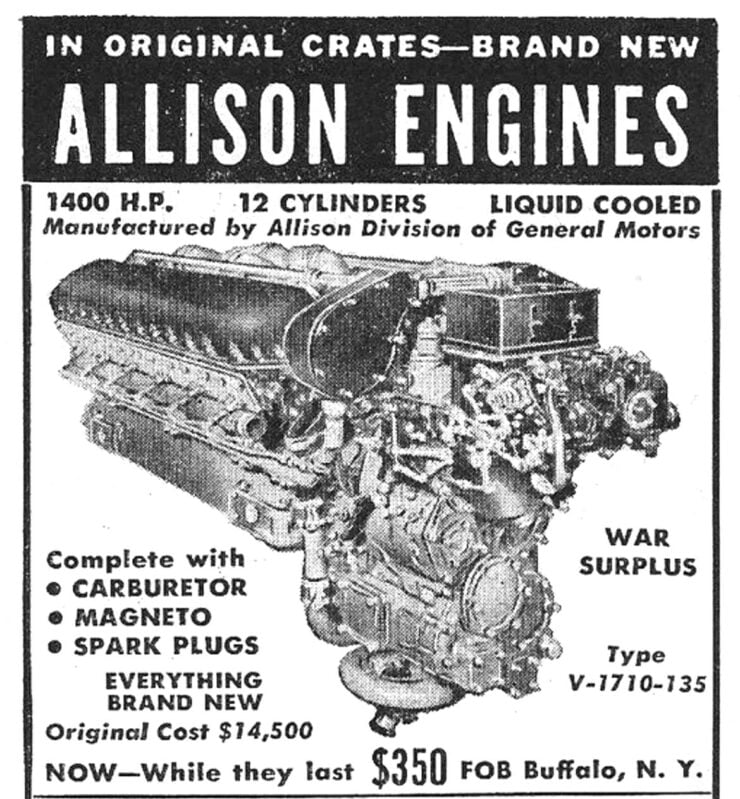 Allison V-1710 V12 Engine Vintage Ad 2