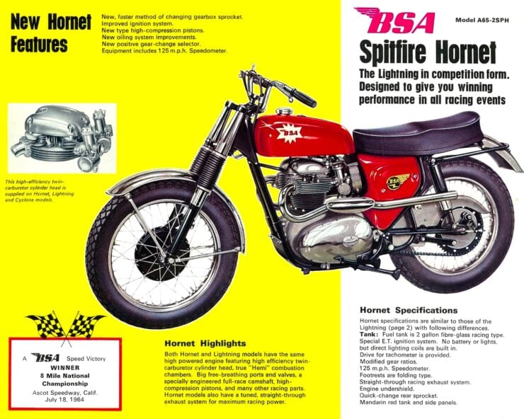 BSA Spitfire Hornet Vintage Ad