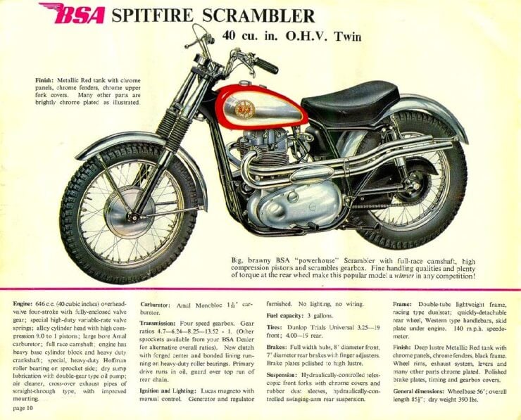 BSA Spitfire Scrambler Vintage Ad