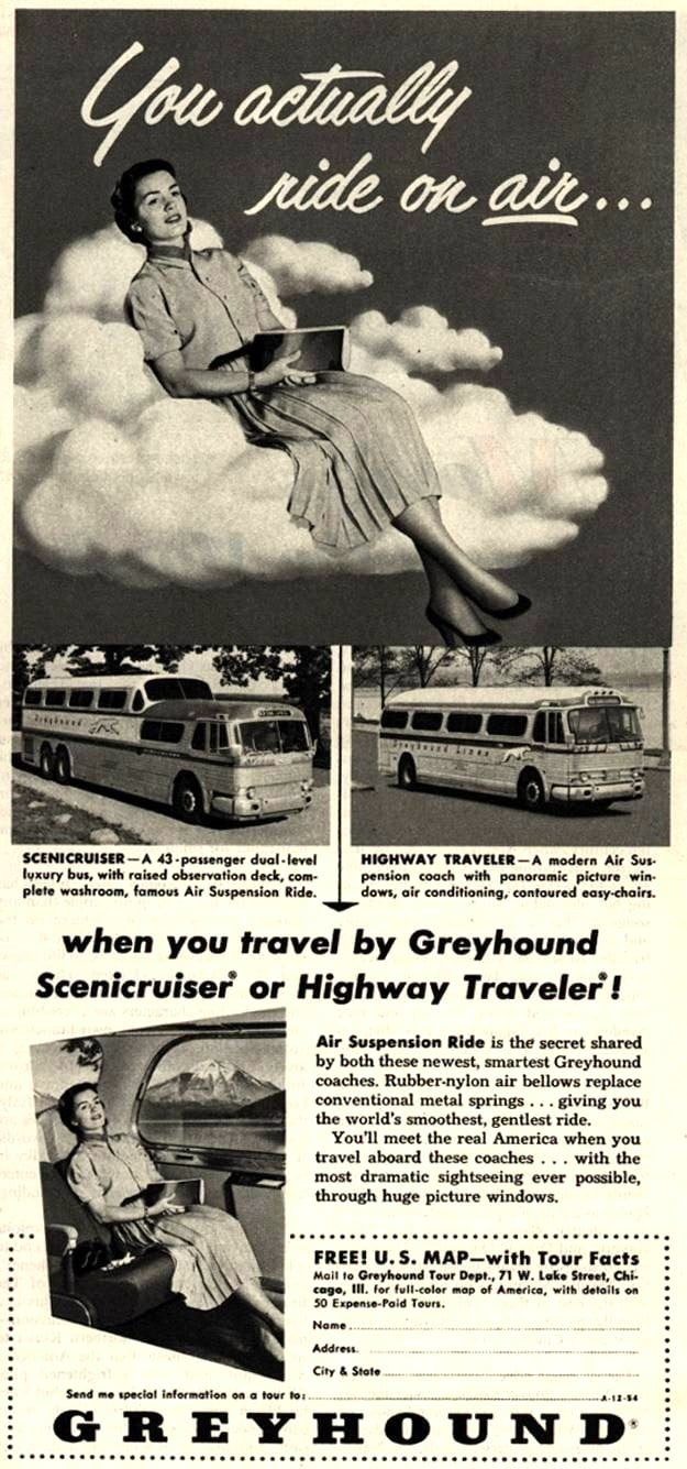 GM Scenicruiser Greyhound Bus Vintage Ad
