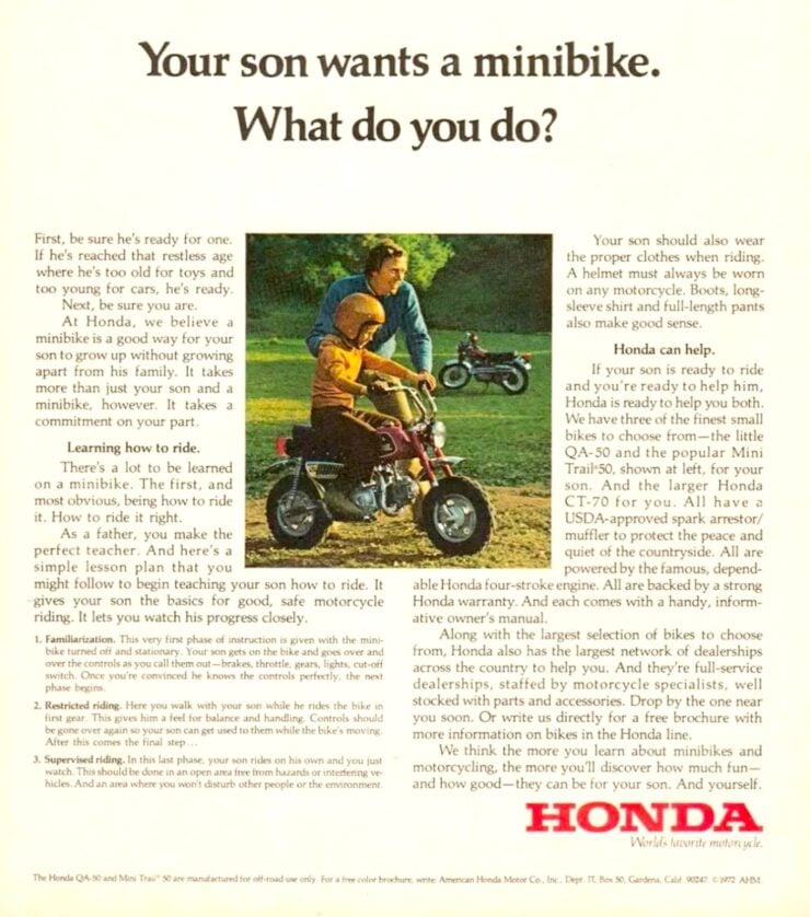 Honda Mini Bike Vintage Ad