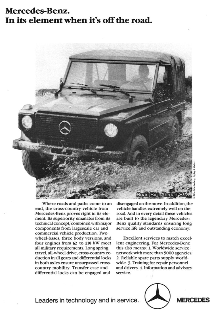 Mercedes-Benz G Wagon Vintage Ad 1