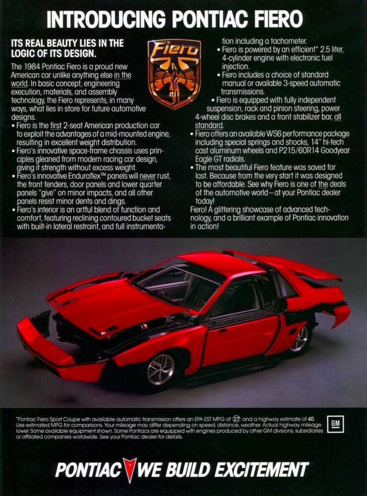 Pontiac Fiero Vintage Ad 1