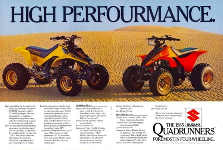 Suzuki LT250R QuadRacer Vintage Ad 1