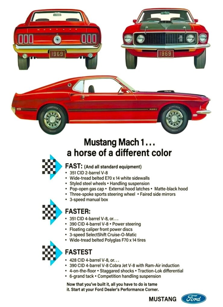 1969 Ford Mustang Mach 1 Vintage Ad