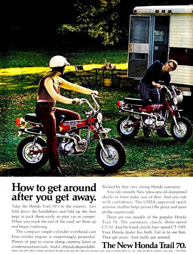Honda CT70 Motorcycle Vintage Ad