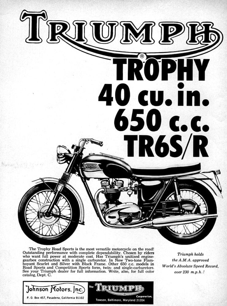 Triumph TR6 Trophy Vintage Ad 2