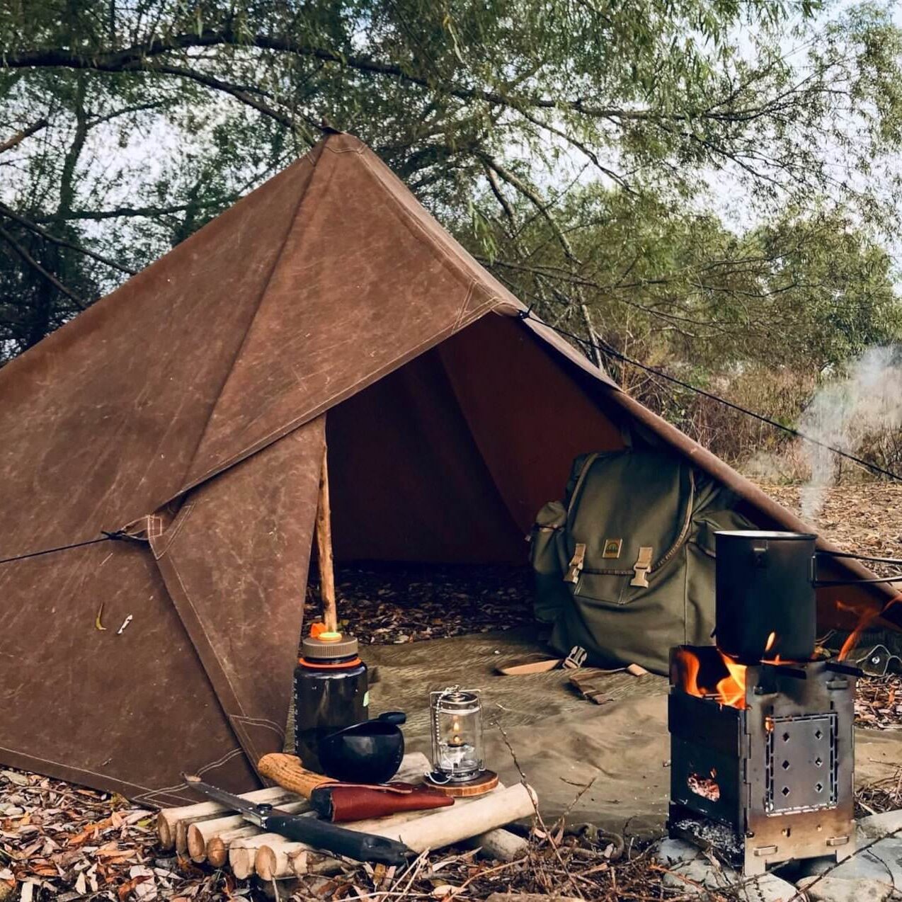 The Nessmuk Bushcraft Oilskin Camping Tarp By Bushcraft Spain